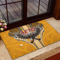 Samoa Pago Pago Aeto Rubber Doormat Bald Eagle with Polynesian Art Tattoos - Polynesian Pride