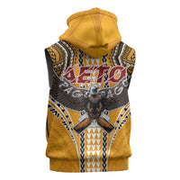 Samoa Pago Pago Aeto Sleeveless Zip Hoodie Bald Eagle with Polynesian Art Tattoos - Polynesian Pride