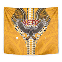 Samoa Pago Pago Aeto Tapestry Bald Eagle with Polynesian Art Tattoos - Polynesian Pride