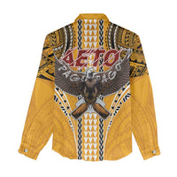 Samoa Pago Pago Aeto Women Casual Shirt Bald Eagle with Polynesian Art Tattoos - Polynesian Pride