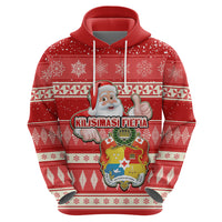 Custom Tonga Christmas Hoodie The Santa Coat of Arms with Ngatu and Snow Pattern LT03 - Polynesian Pride