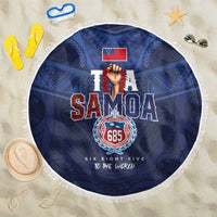 Rugby Toa Samoa Beach Blanket Champions Six Eight Five LT03 One Size 150cm Blue - Polynesian Pride