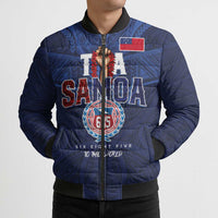 Custom Rugby Toa Samoa Bomber Puffer Jacket Champions Six Eight Five - Polynesian Pride