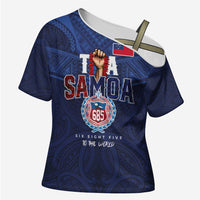 Custom Rugby Toa Samoa Cross Shoulder Shirt Champions Six Eight Five - Polynesian Pride