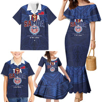 Custom Rugby Toa Samoa Family Matching Mermaid Dress and Hawaiian Shirt Champions Six Eight Five LT03 - Polynesian Pride