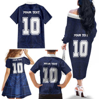 Custom Rugby Toa Samoa Family Matching Off The Shoulder Long Sleeve Dress and Hawaiian Shirt Champions Six Eight Five LT03 - Polynesian Pride