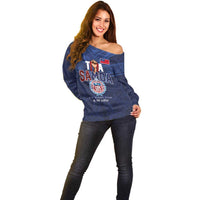 Custom Rugby Toa Samoa Off Shoulder Sweater Champions Six Eight Five LT03 - Polynesian Pride