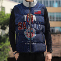 Custom Rugby Toa Samoa Sleeveless Puffer Jacket Champions Six Eight Five - Polynesian Pride