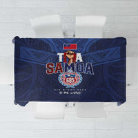 Rugby Toa Samoa Tablecloth Champions Six Eight Five LT03 Blue - Polynesian Pride