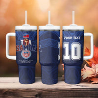 Custom Rugby Toa Samoa Tumbler With Handle Champions Six Eight Five - Polynesian Pride
