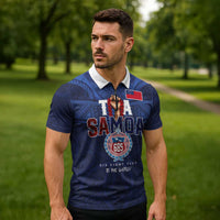 Custom Rugby Toa Samoa Zipper Polo Shirt Champions Six Eight Five - Polynesian Pride