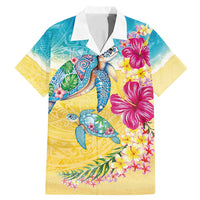 Hawaiian Tropical Plants Turtles Family Matching Mermaid Dress and Hawaiian Shirt Watercolor Style - Polynesian Pride