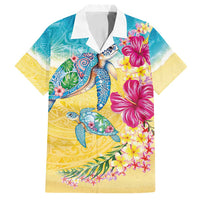 Hawaiian Tropical Plants Turtles Family Matching Summer Maxi Dress and Hawaiian Shirt Watercolor Style - Polynesian Pride