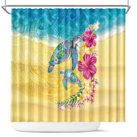 Hawaiian Tropical Plants Turtles Shower Curtain Watercolor Style LT03 Multicolor - Polynesian Pride