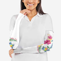 Hawaiian Abstract Art Turtles Arm Sleeves with Plumeria and Hibiscus - Polynesian Pride