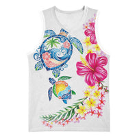 Hawaiian Abstract Art Turtles Basketball Jersey with Plumeria and Hibiscus - Polynesian Pride