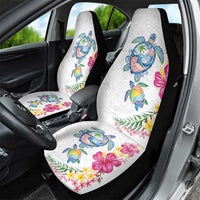 Hawaiian Abstract Art Turtles Car Seat Cover with Plumeria and Hibiscus - Polynesian Pride