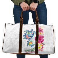 Hawaiian Abstract Art Turtles Travel Bag with Plumeria and Hibiscus - Polynesian Pride