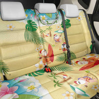 Hawaiian Mele Kalikimaka Back Car Seat Cover Tropical Plumeria and Lei Funny Santa Beach - Polynesian Pride