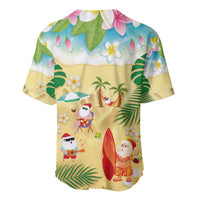 Hawaiian Mele Kalikimaka Baseball Jersey Tropical Plumeria and Lei Funny Santa Beach - Polynesian Pride