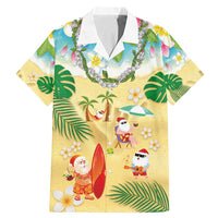 Hawaiian Mele Kalikimaka Family Matching Mermaid Dress and Hawaiian Shirt Tropical Plumeria and Lei Funny Santa Beach - Polynesian Pride