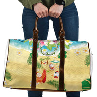 Hawaiian Mele Kalikimaka Travel Bag Tropical Plumeria and Lei Funny Santa Beach - Polynesian Pride