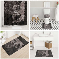 Hawaiian Plumeria and Hibiscus with Turtles Bathroom Set Polynesian Art Grayscale - Polynesian Pride