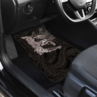 Hawaiian Plumeria and Hibiscus with Turtles Car Mats Polynesian Art Grayscale - Polynesian Pride