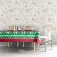 Hawaii Mele Kalikimaka Tablecloth Aloha Santa and Palm Tree Mix Kakau Pattern LT03 - Polynesian Pride