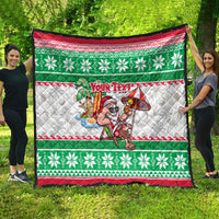 Custom Hawaii Mele Kalikimaka Quilt Aloha Santa and Palm Tree Mix Kakau Pattern LT03 - Polynesian Pride