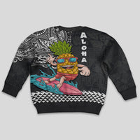 Hawaii Pineapple Surfing With Kakau Tribal Kid Ugly Christmas Sweater LT03 - Polynesian Pride