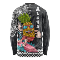Hawaii Pineapple Surfing With Kakau Tribal Long Sleeve Shirt LT03 - Polynesian Pride