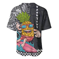 Hawaii Pineapple Surfing Kakau Tribal Personalised Baseball Jersey LT03 - Polynesian Pride