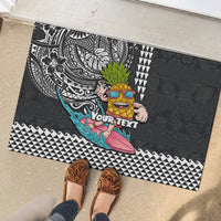 Hawaii Pineapple Surfing Kakau Tribal Personalised Rubber Doormat LT03 - Polynesian Pride