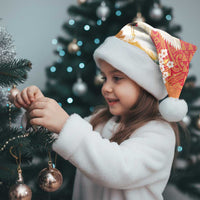 Hawaiian and Japanese Culture Together Christmas Santa Hat Kakau Art Tattoo with Cranes and Sakura Spring Vibe - Polynesian Pride