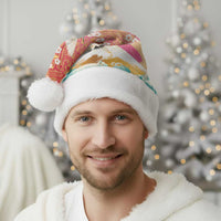 Hawaiian and Japanese Culture Together Christmas Santa Hat Kakau Art Tattoo with Cranes and Sakura Spring Vibe - Polynesian Pride