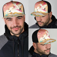 Hawaiian and Japanese Culture Together Mesh Trucker Cap Kakau Art Tattoo with Cranes and Sakura Spring Vibe LT03 - Polynesian Pride