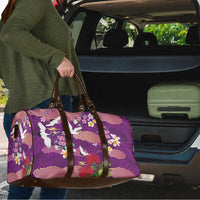 Hawaiian and Japanese Culture Together Travel Bag Purple Ohia Lehua Plumeria and Sakura Blooming - Polynesian Pride