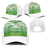 Cook Islands Rugby League Baseball Net Cap Tatau Tribal Motifs-Light Green Color LT03 - Polynesian Pride
