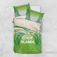 Cook Islands Rugby League Bedding Set Tatau Tribal Motifs-Light Green Color LT03 US Twin 172cm x 218cm Green - Polynesian Pride