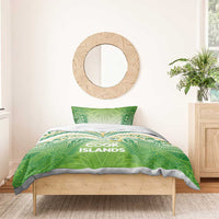 Cook Islands Rugby League Bedding Set Tatau Tribal Motifs-Light Green Color LT03 - Polynesian Pride