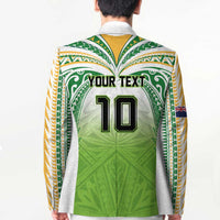 Custom Cook Islands Rugby League Blazer Tatau Tribal Motifs-Light Green Color LT03 - Polynesian Pride