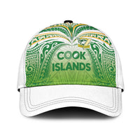 Cook Islands Rugby League Classic Cap Tatau Tribal Motifs-Light Green Color LT03 Universal Fit Green - Polynesian Pride