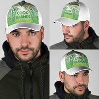 Cook Islands Rugby League Classic Cap Tatau Tribal Motifs-Light Green Color LT03 - Polynesian Pride