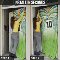 Custom Cook Islands Rugby League Door Cover Tatau Tribal Motifs-Light Green Color LT03 - Polynesian Pride