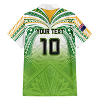 Custom Cook Islands Rugby League Family Matching Mermaid Dress and Hawaiian Shirt Tatau Tribal Motifs-Light Green Color LT03 - Polynesian Pride