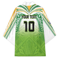 Custom Cook Islands Rugby League Kimono Tatau Tribal Motifs-Light Green Color LT03 - Polynesian Pride