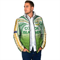 Custom Cook Islands Rugby League Padded Jacket Tatau Tribal Motifs-Light Green Color LT03 - Polynesian Pride