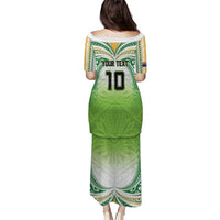 Custom Cook Islands Rugby League Puletasi Tatau Tribal Motifs-Light Green Color LT03 - Polynesian Pride