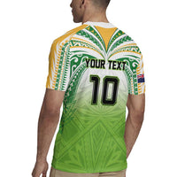 Custom Cook Islands Rugby League Rugby Jersey - Tatau Tribal Motifs Light Green LT03 - Polynesian Pride